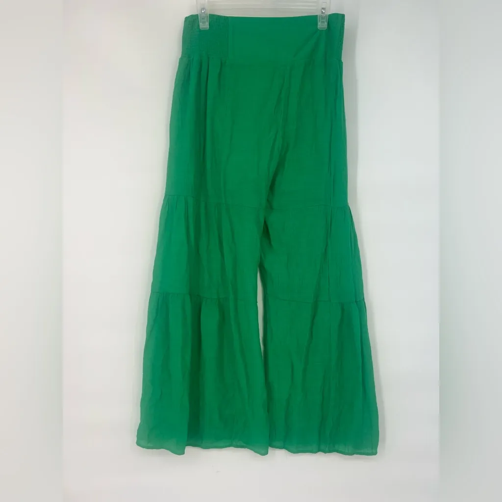 Nanette Lepore Vibrant Green Flared  layered flowy  Pants - Image 6