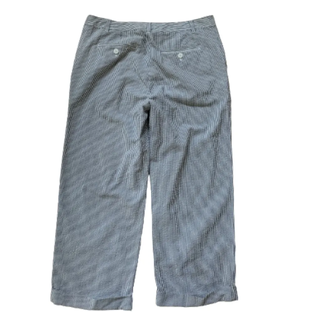 Liz Claiborne Audra Striped Cropped Seersucker Work Pants Women's Size 10 - Image 2