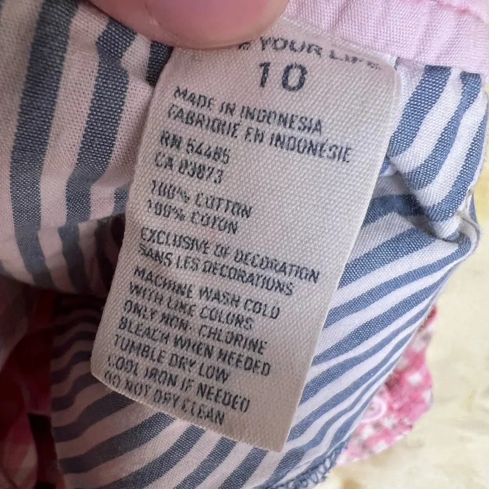 American Eagle Bermuda Shorts Pink Plaid Gingham Check Roll Leg Size 10 Flaw - Image 7