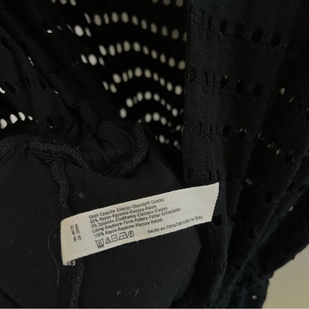 Free People Beach Black Crochet Cover Up Jumpsuit Womens Size S - Image 6