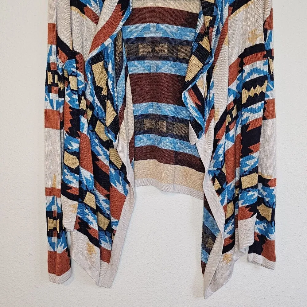 Skies Are Blue Western Open Front Cardigan Womens Size XS Crop Boho Multicolor - Image 7