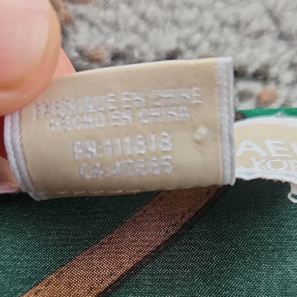 Michael Kors Ruched Chain Print Top Green Gold P - Image 3