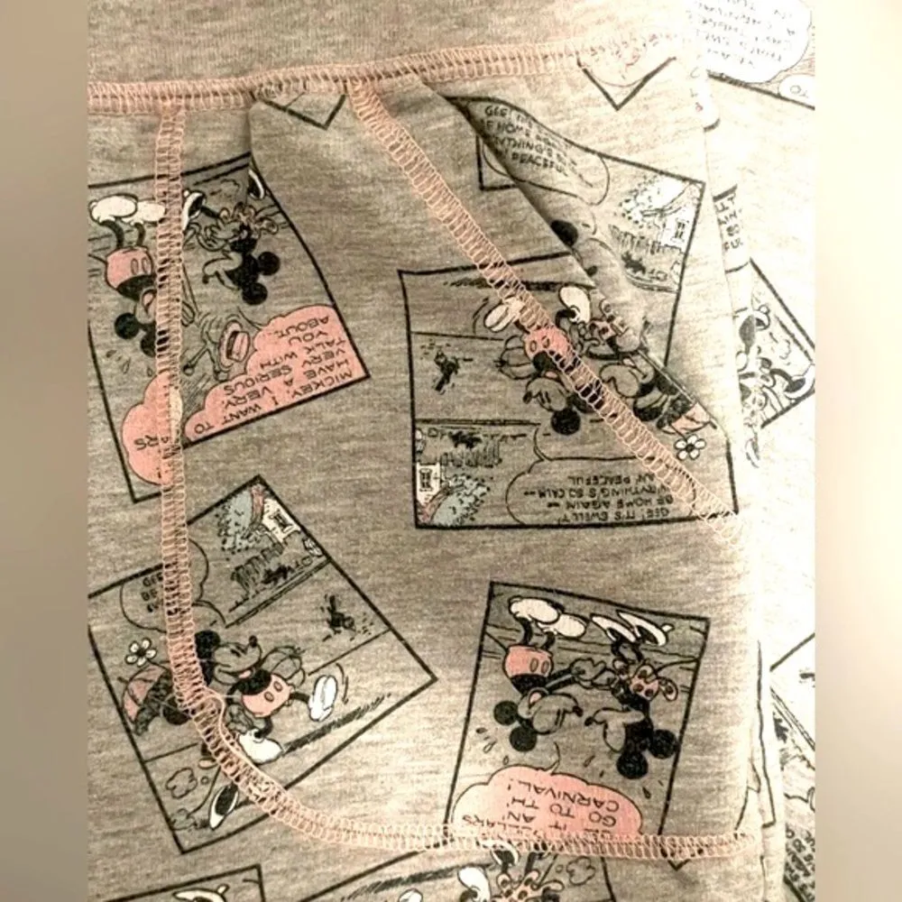 Disney Sleepwear Mickey & Minnie Grey & Pink Sweatpants Women’s Size Large‎ - Image 4