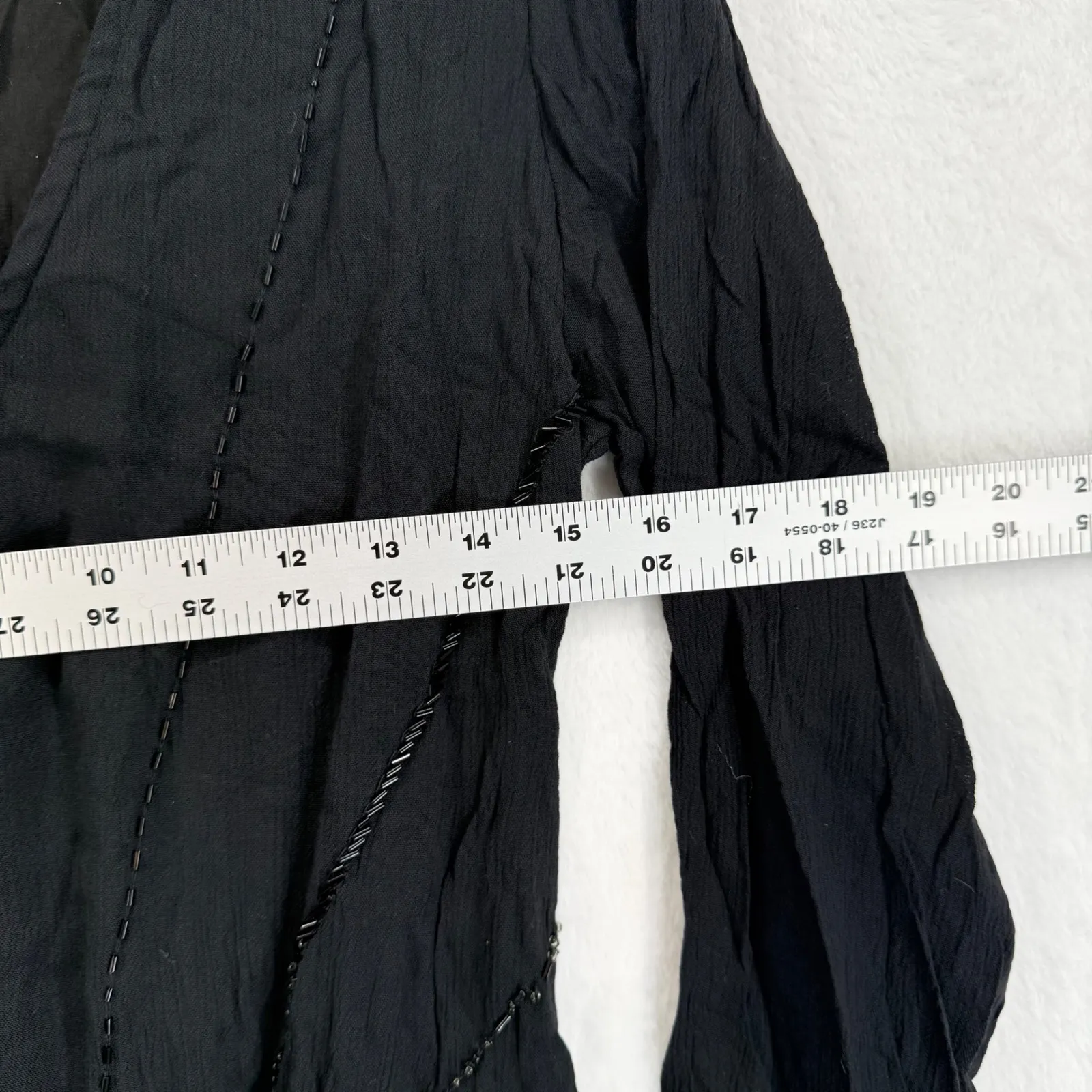 Chloe Oliver Black Dress Womens Size S Long‎ Sleeve Beaded Mini Casual - Image 2