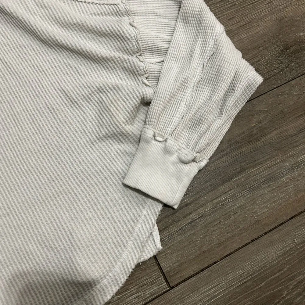 Boho Free People Ivory Close to you Waffle Knit Off the Shoulders Top - Image 5