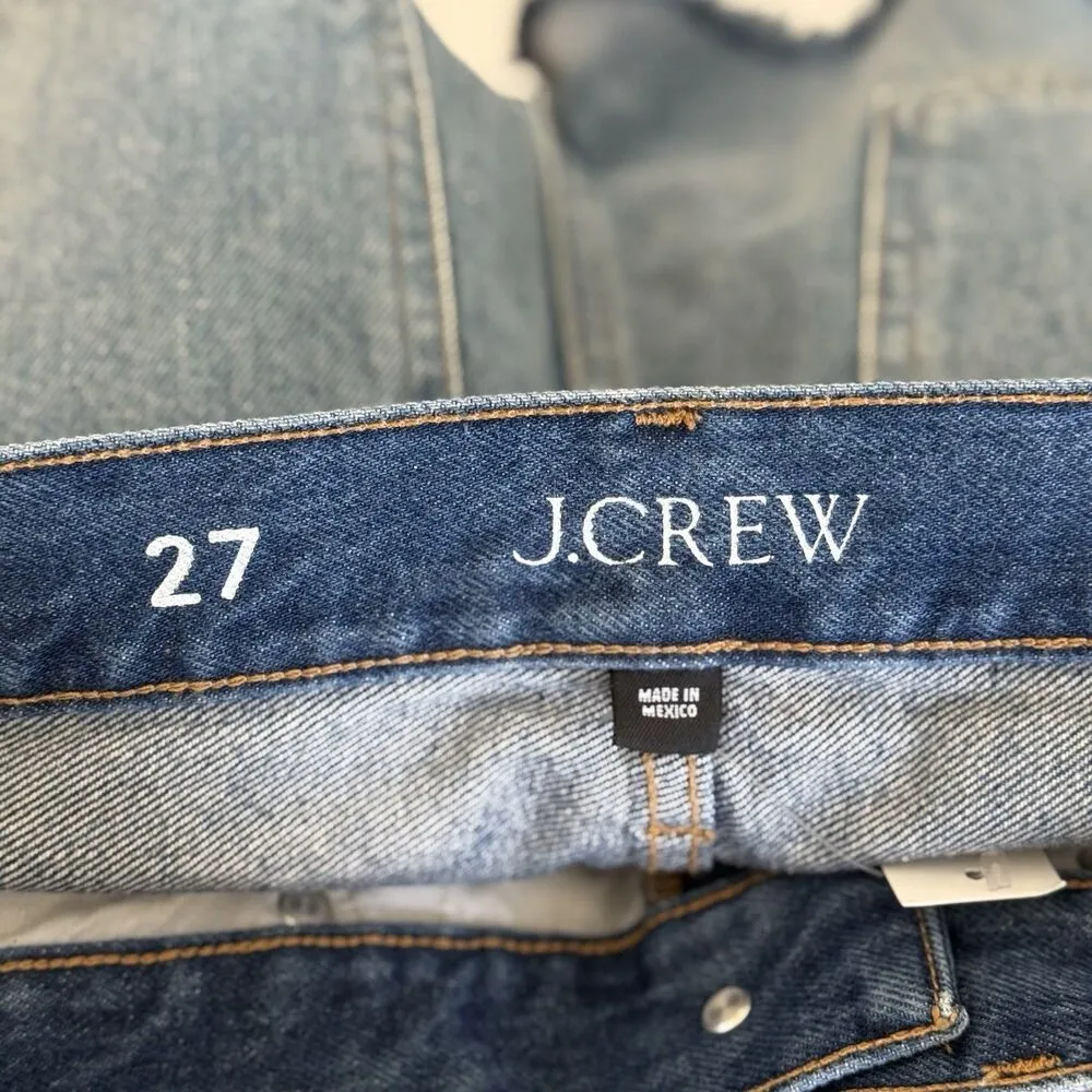 NEW J. Crew High Rise Relaxed Denim Cotton Cut Off Jean Mini Shorts Blue 27 - Image 7