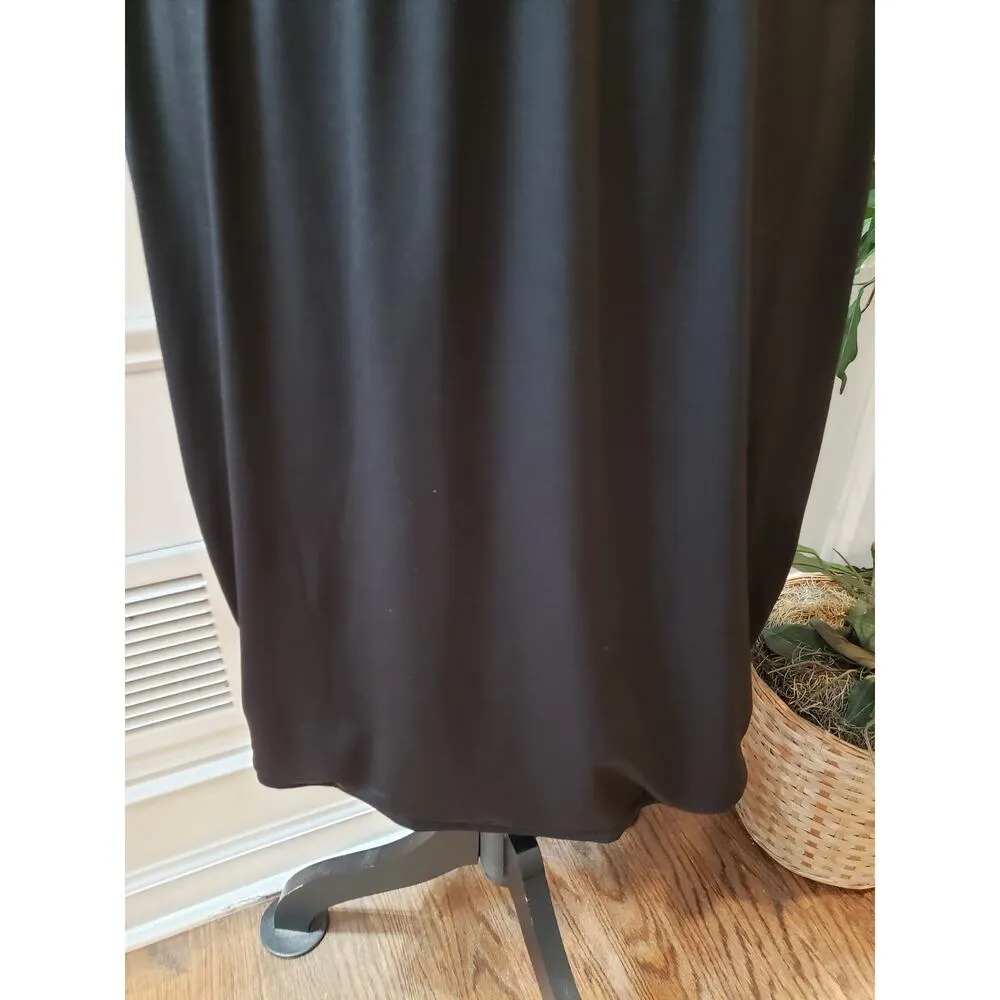 Fashion to Figure Wrap Dress Size 4 (2X) Black Plus Short Sleeve Stretch V Neck - Image 11