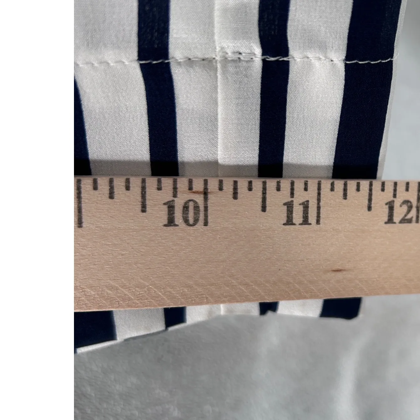 NWOT Soft Surroundings Silk Striped Wide Leg Pants Navy White Womens Size Medium - Image 8