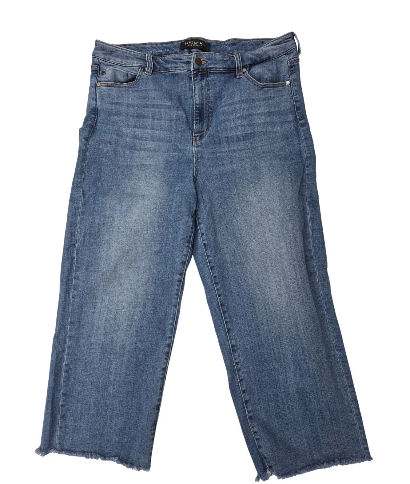 Liverpool LA High Rise Wide Leg Blue Stretch Denim Jeans Sz 16 - Image 1