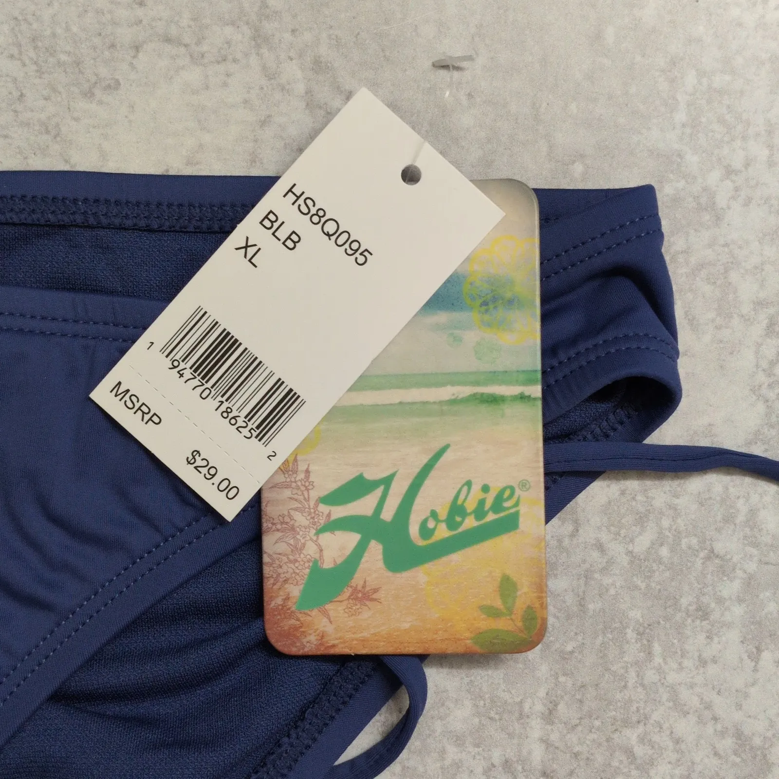 NWT Hobie Navy Blue Side Ties Bikini Hipster Swimwear Bottom Swim XL - Image 6
