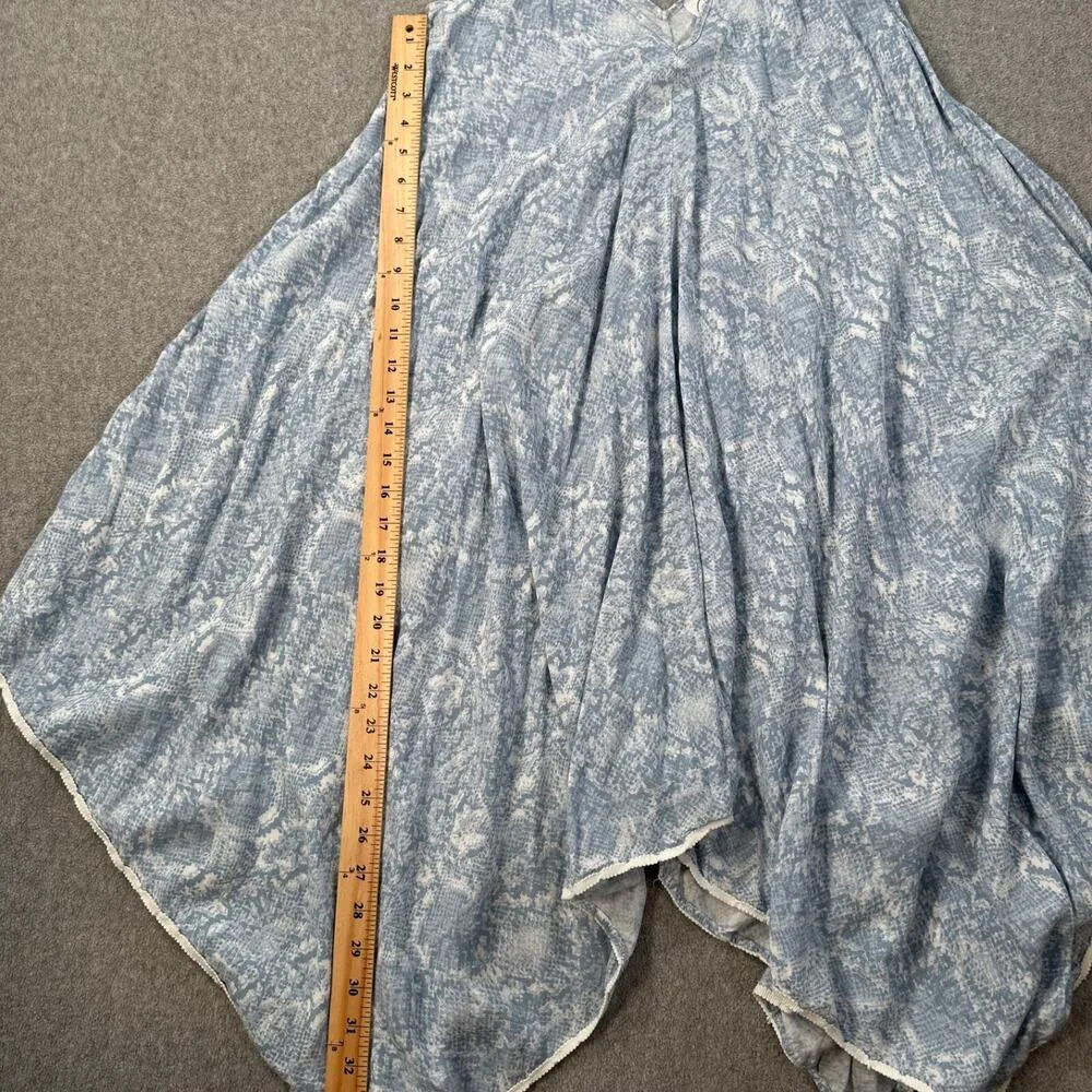 GOA Beachwear by Japna Coverup Dress Sz Large Blue Snake Print Handkerchief hem - Image 5