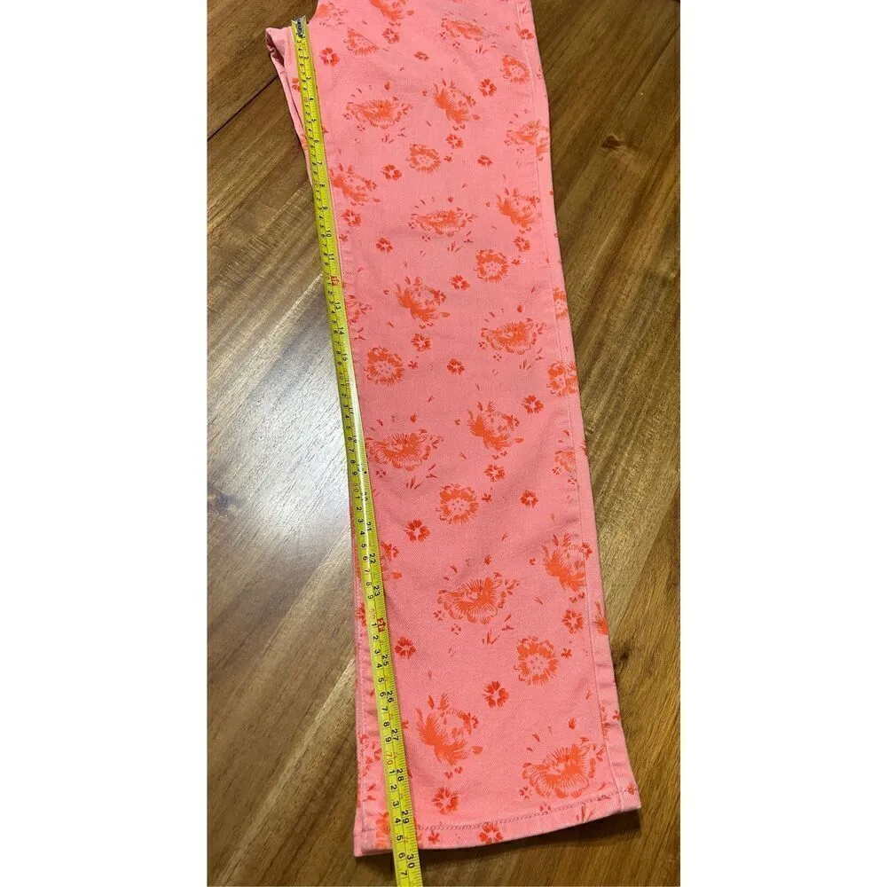 LEVIS 512 PERFECTLY SLIMMING STRAIGHT LEG CORAL FLORAL DENIM JEANS W30/L30 - Image 6