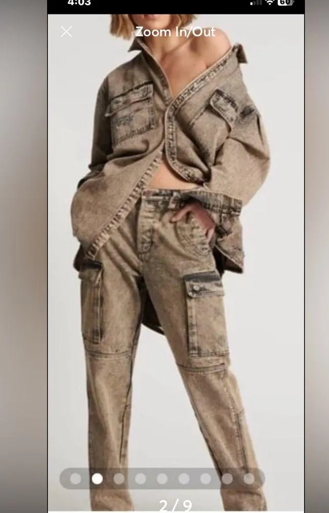 One Teaspoon rust cargo motion jeans in a size 6 or 28”.New. Free People Line - Image 2