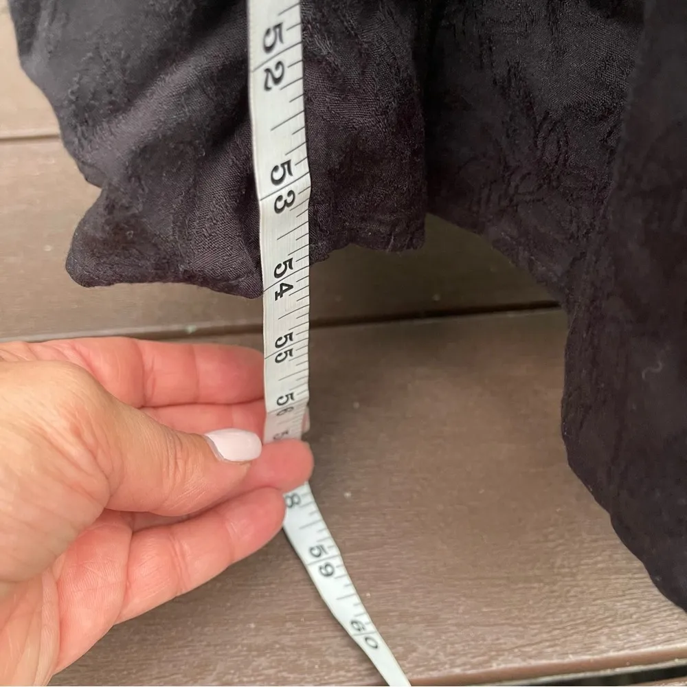 LOFT maxi tiered tank dress black crochet details Sz 12P - Image 4