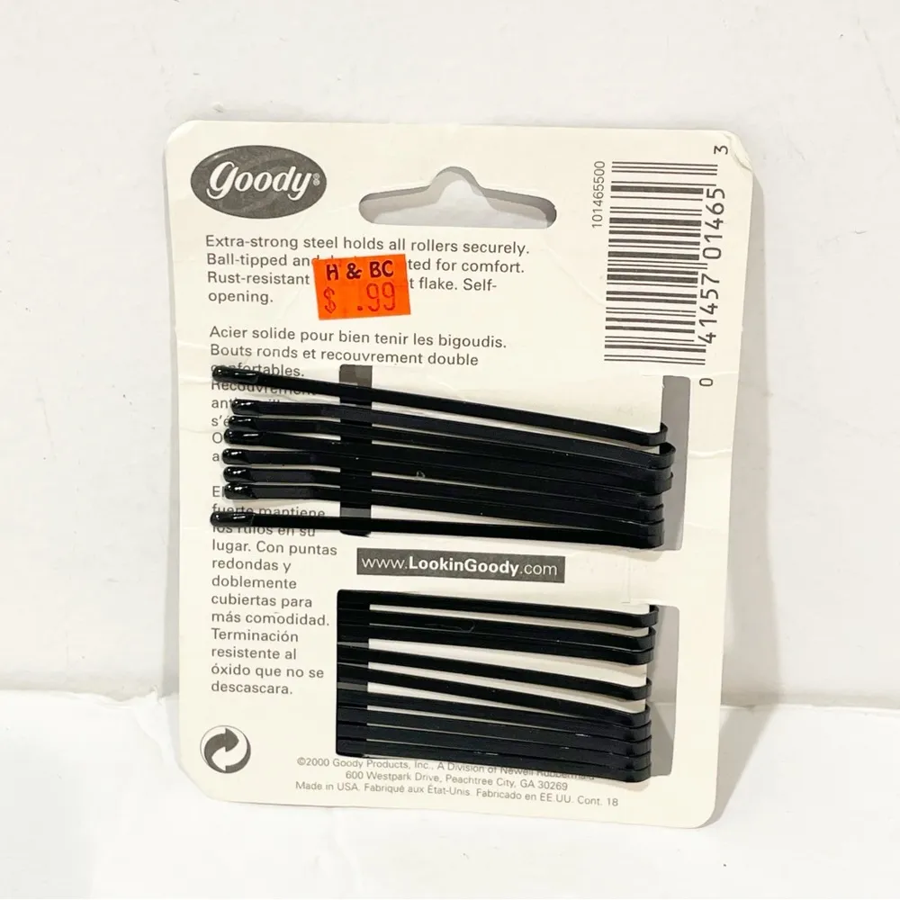 Goody Vintage 2000 Black Hair Bobby Pins 17 NEW - Image 2