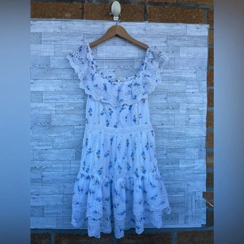 LoveShackFancy Denver Off-the-shoulder Tiered Floral dress size 6 - Image 6