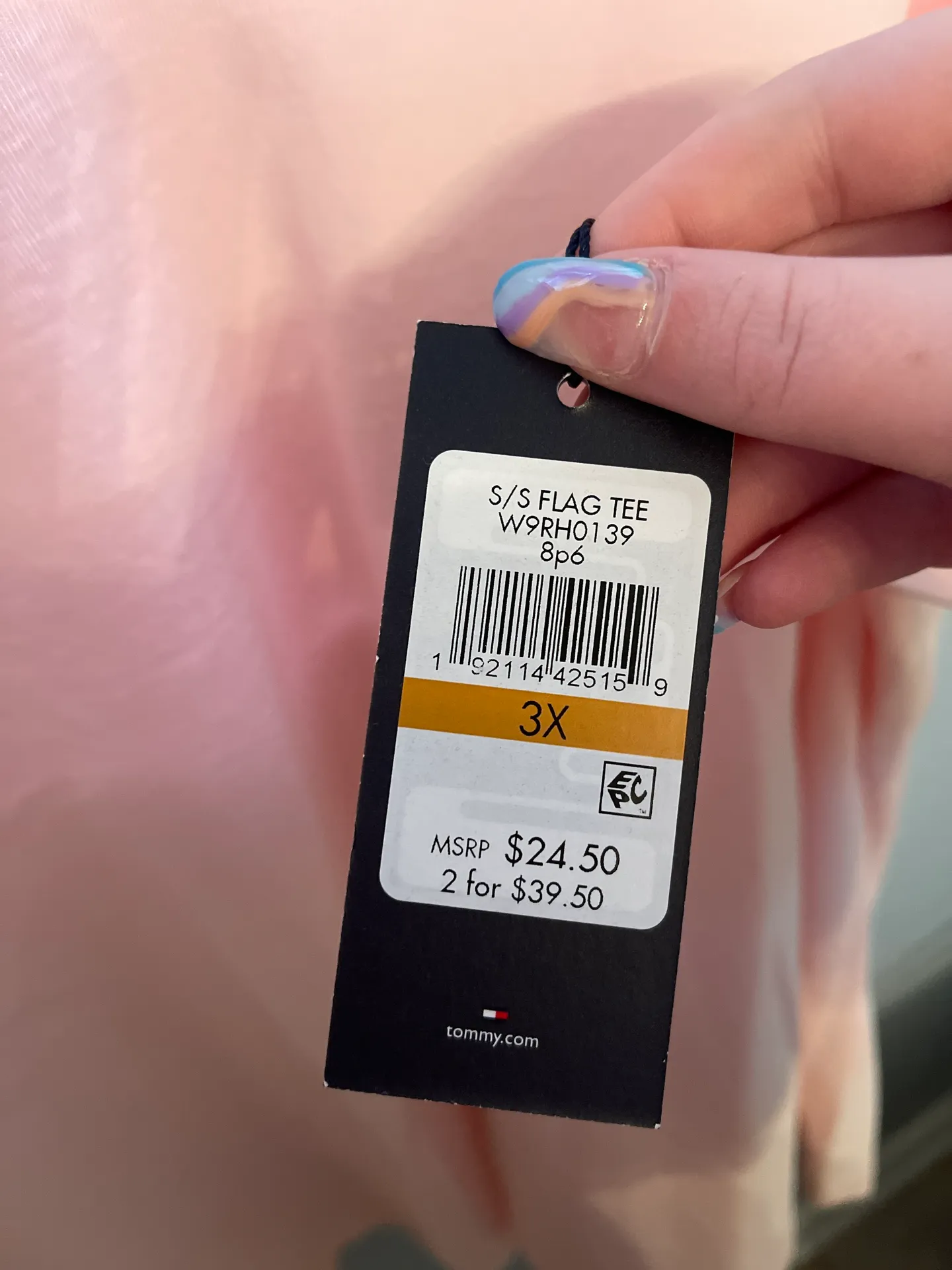 Tommy Hilfiger light pink tee - Image 4