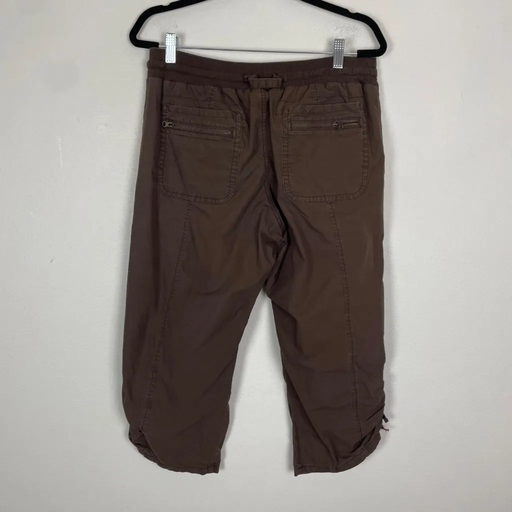 VTG Y2K Gap‎ Women's 8 Brown Cotton Cargo Capri Pants Gathered Ankle - Image 8