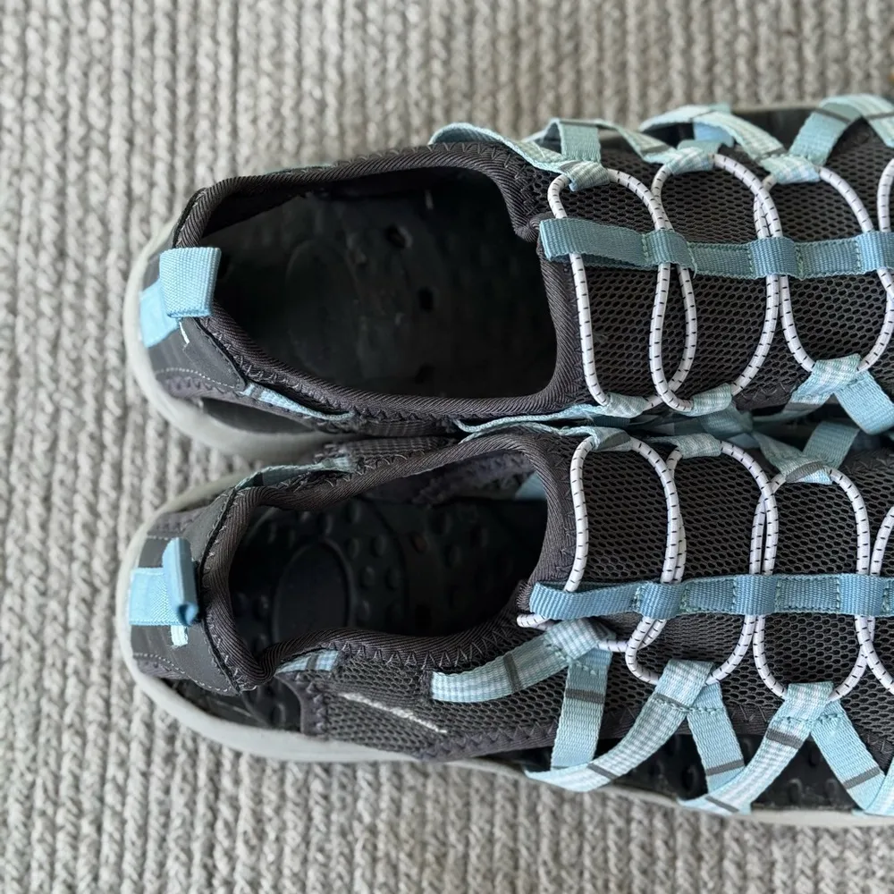 Eddie Bauer Light Blue and Gray Strappy Hiking Sandals Size 8.5 - Image 3