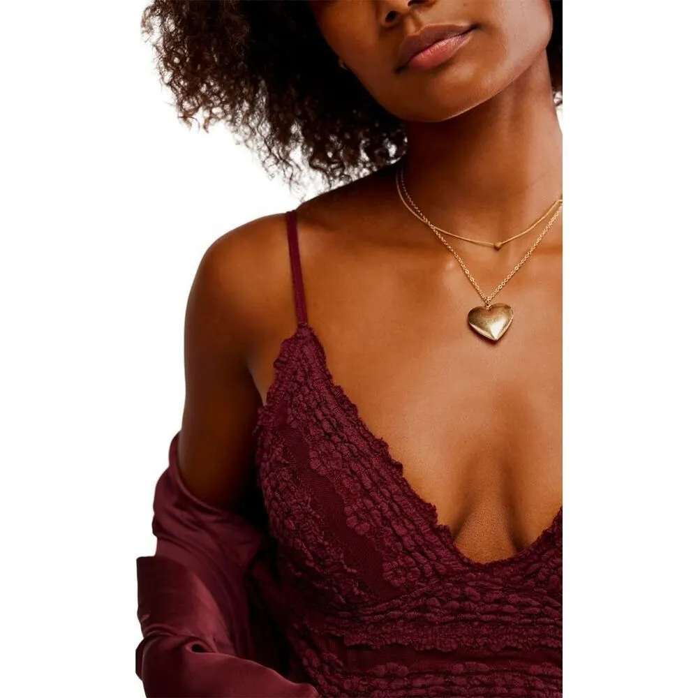 Free People FP One Amina Longline Bralette Maroon Acai Small NWT - Image 10