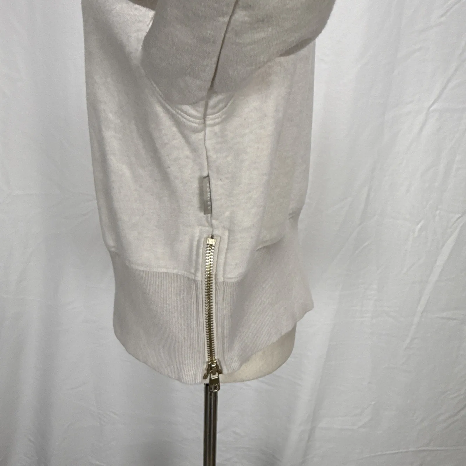 Varley Womens Eton Sweat Side Zip Sweatshirt Size S Cream Peached Sweat - Image 4