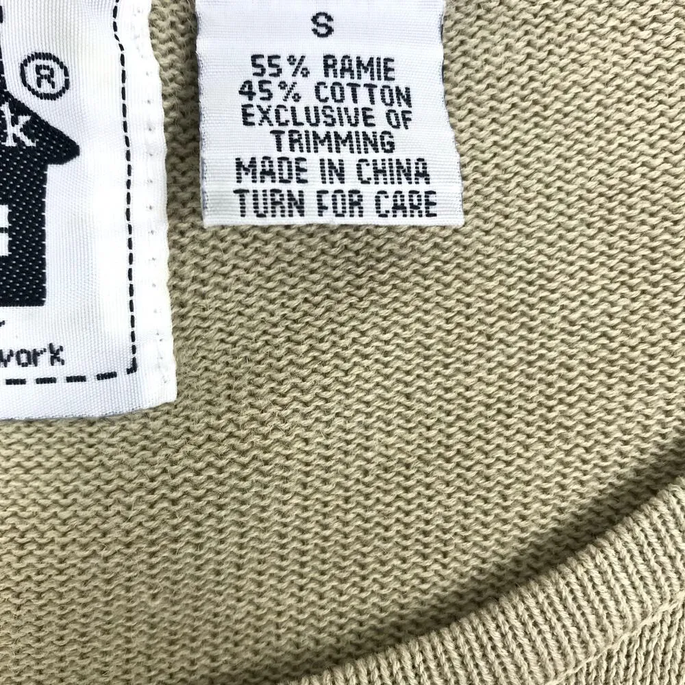 STORYBOOK KNITS Patchwork Sweater Women S Asym Fringe Linen Cottage Boho Y2K Green - Image 10