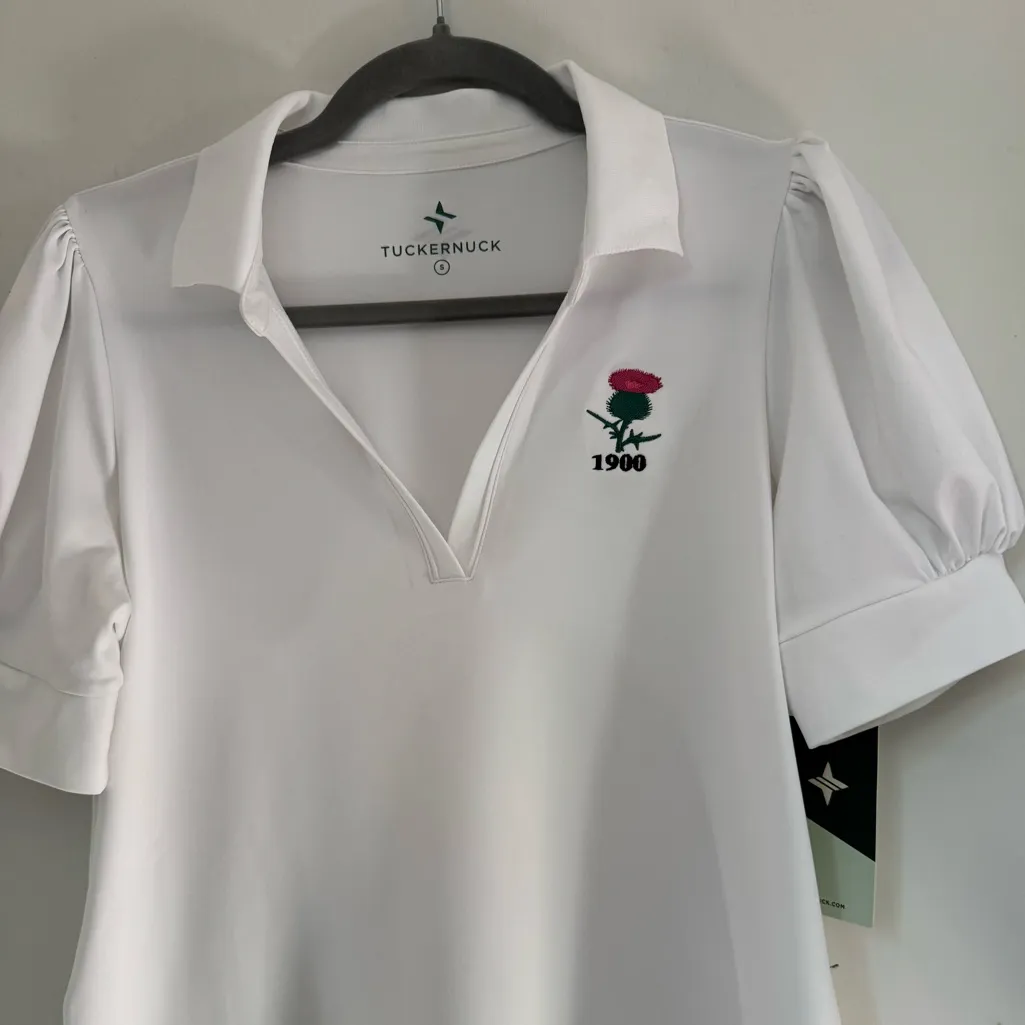 Tuckernuck Sport White Puff Sleeve Performance Jersey Caroline Polo - Image 2