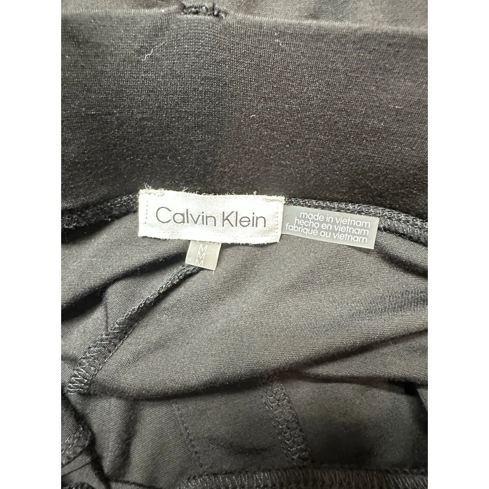 Calvin Klein Black Wide Leg Belt Tie Waist Dress Pants Size M Work Office Career - Image 3