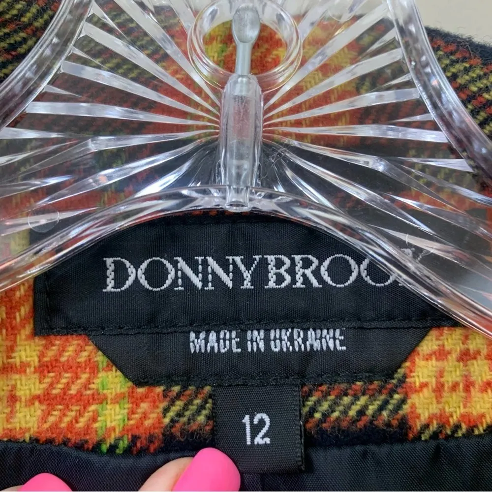 Donny Brook Wool Blend Plaid Black/Yellow Zip - Image 2
