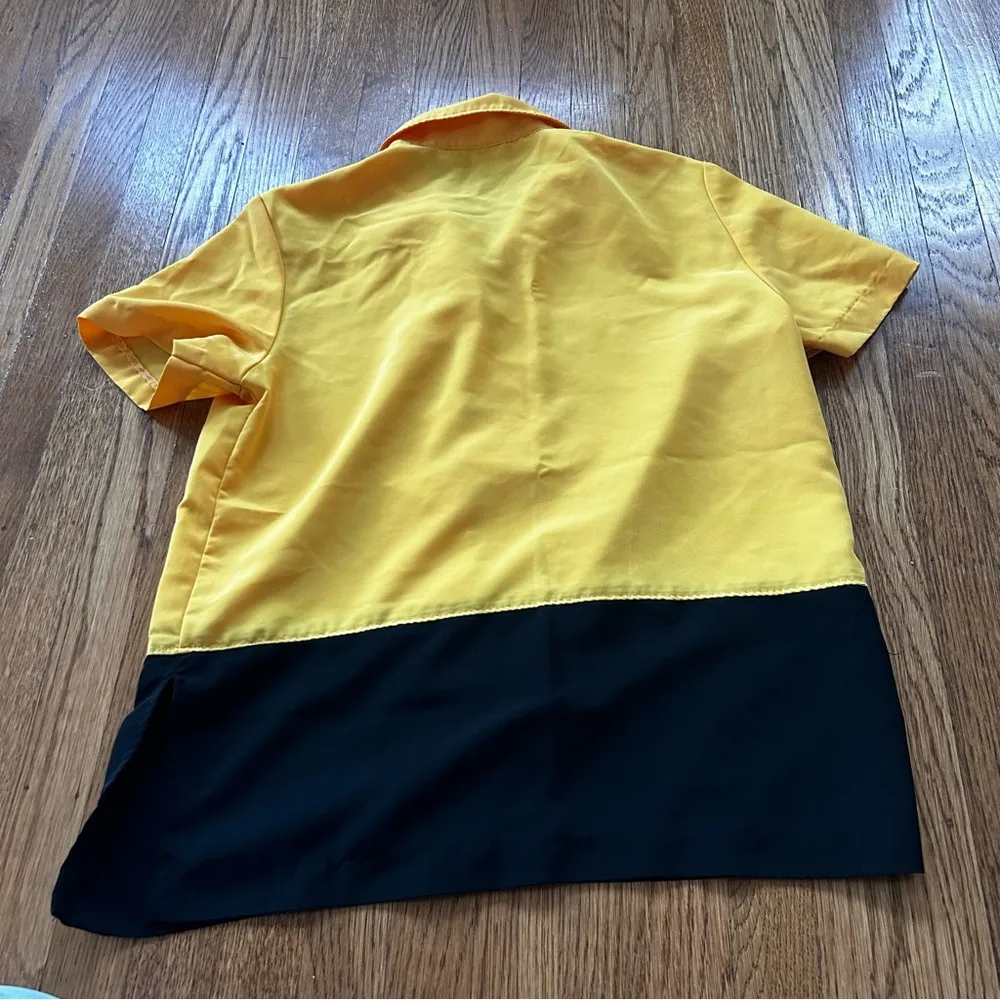 Darian Yellow and Black Button Down Shirt Casual Color Block - Image 4