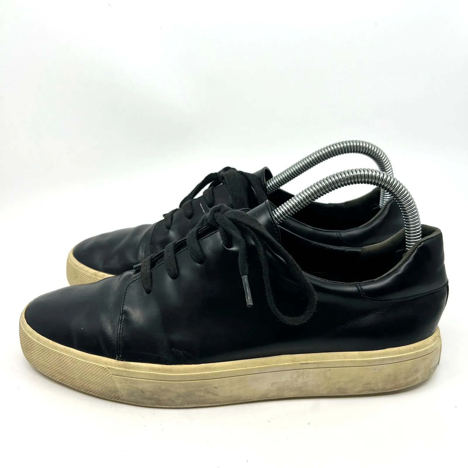 VINCE Bale Black Leather Sneakers Women's 8.5 US - Image 2