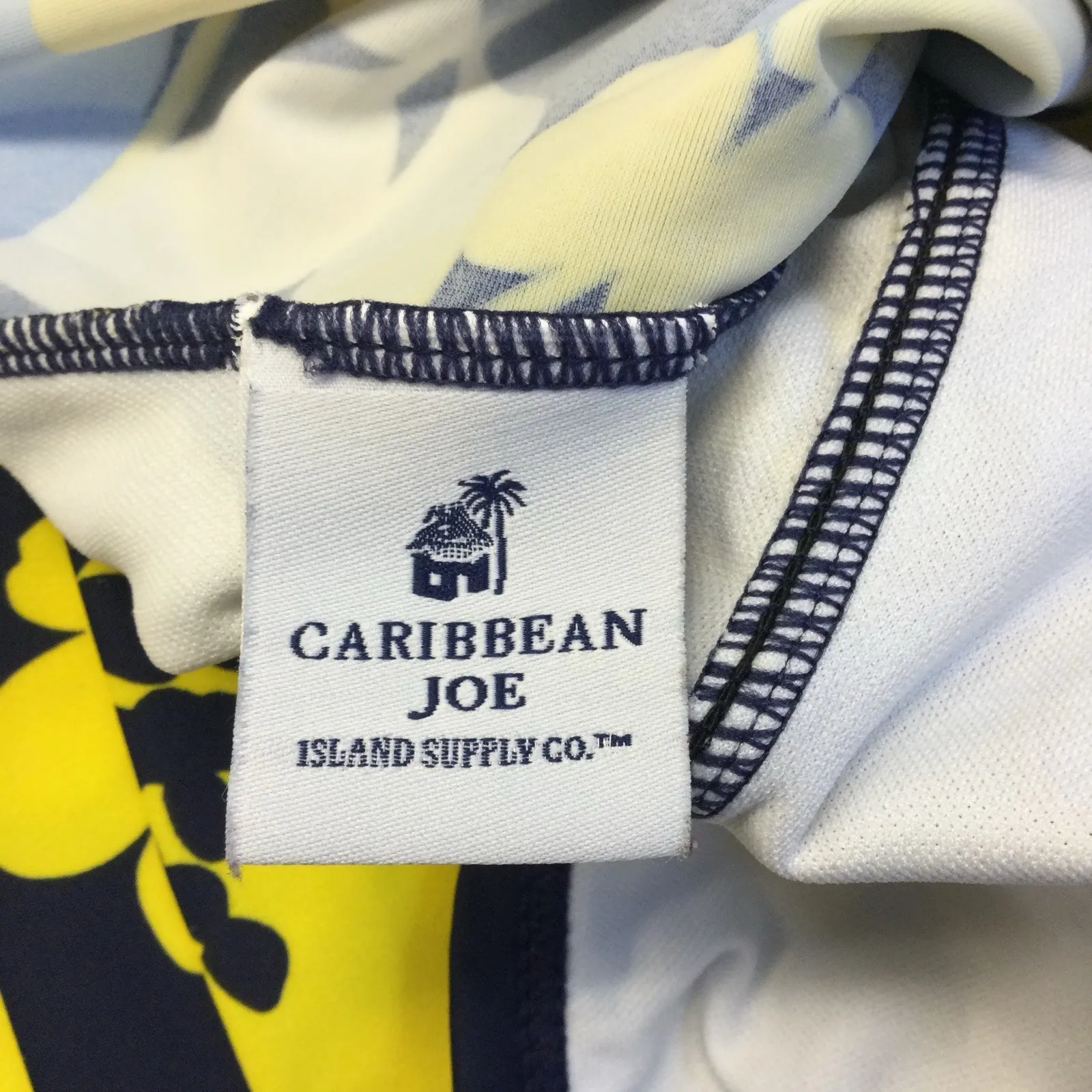 Caribbean Joe 2 Piece Swimsuit Floral‎ Top Skirt Bottom Solid Color Navy Sz Sm - Image 3