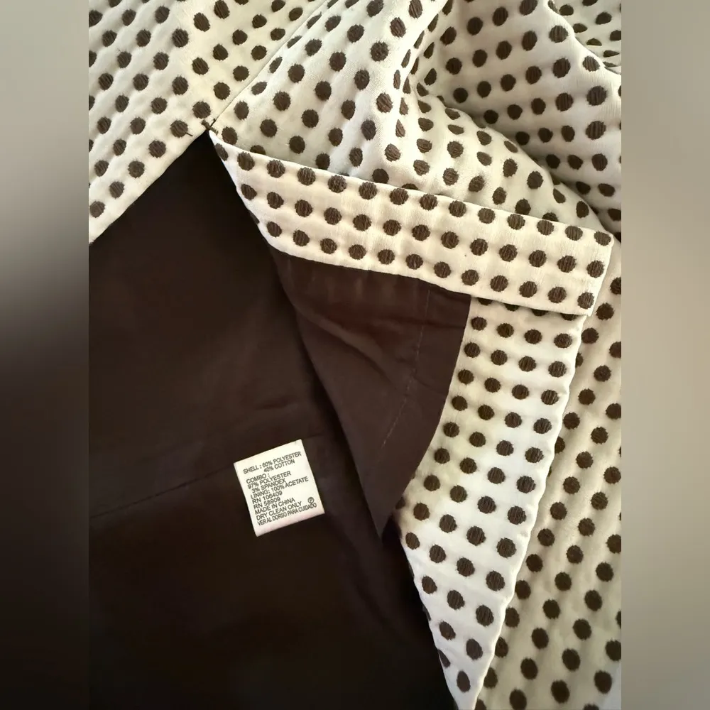 Antonio Melani Dress Womens 8 Sleeveless Ivory Brown Dots Fully Lined Sheath - Image 12