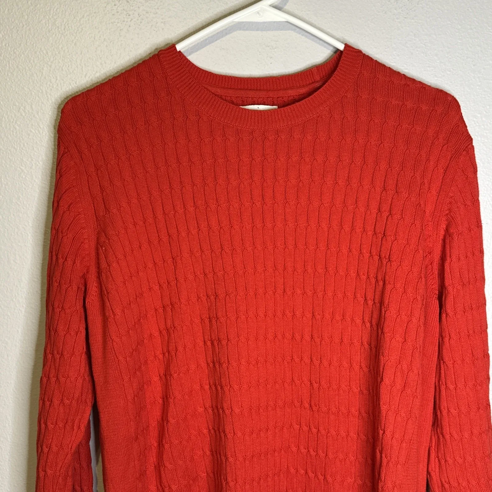 Pact Red Cableknit Sweater Tunic Mini Dress Organic Cotton Holiday Party Small - Image 3