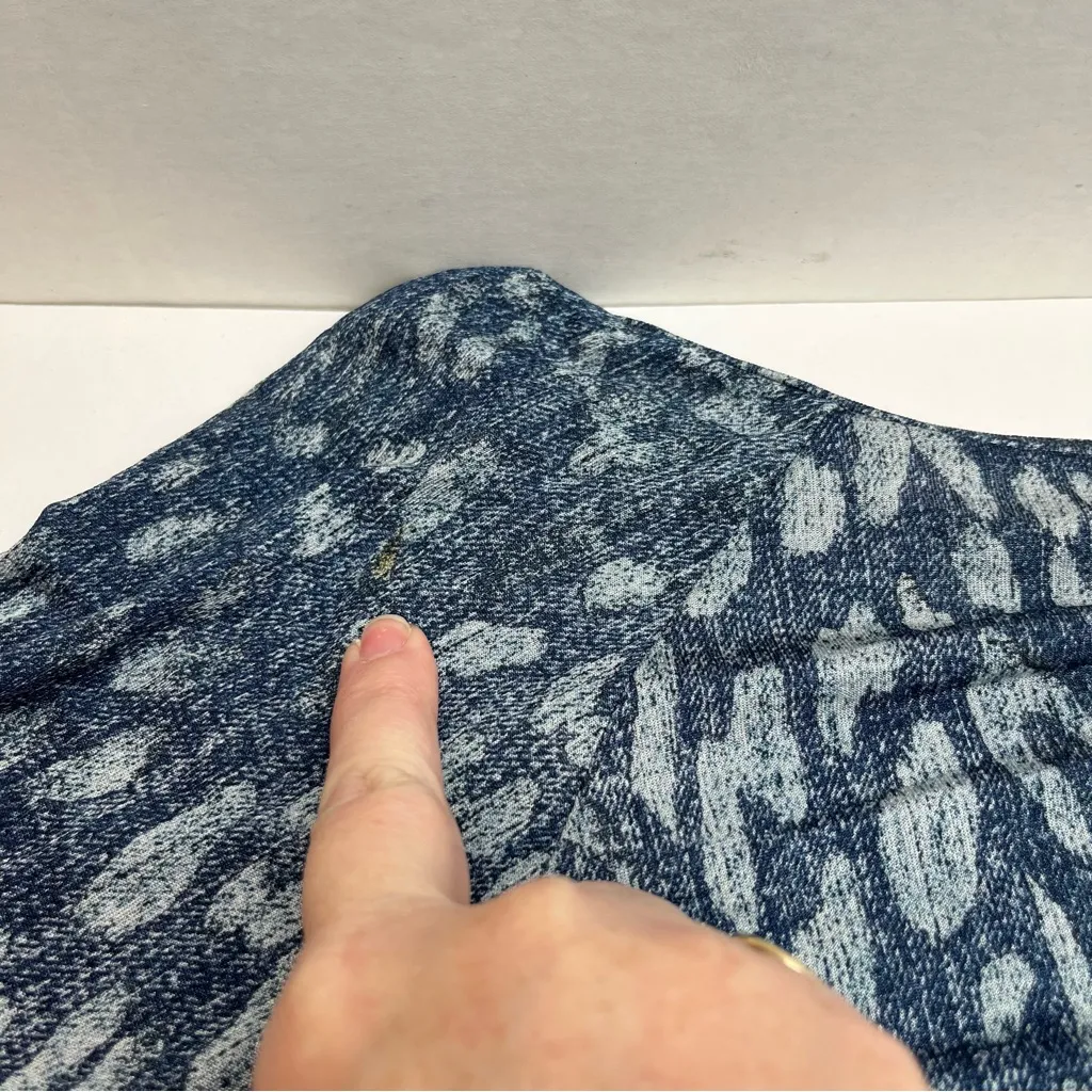 L’Agence Blue Printed Swing Dress‎ Womens Size Small Stretch Short Sleeve *FLAW* - Image 8