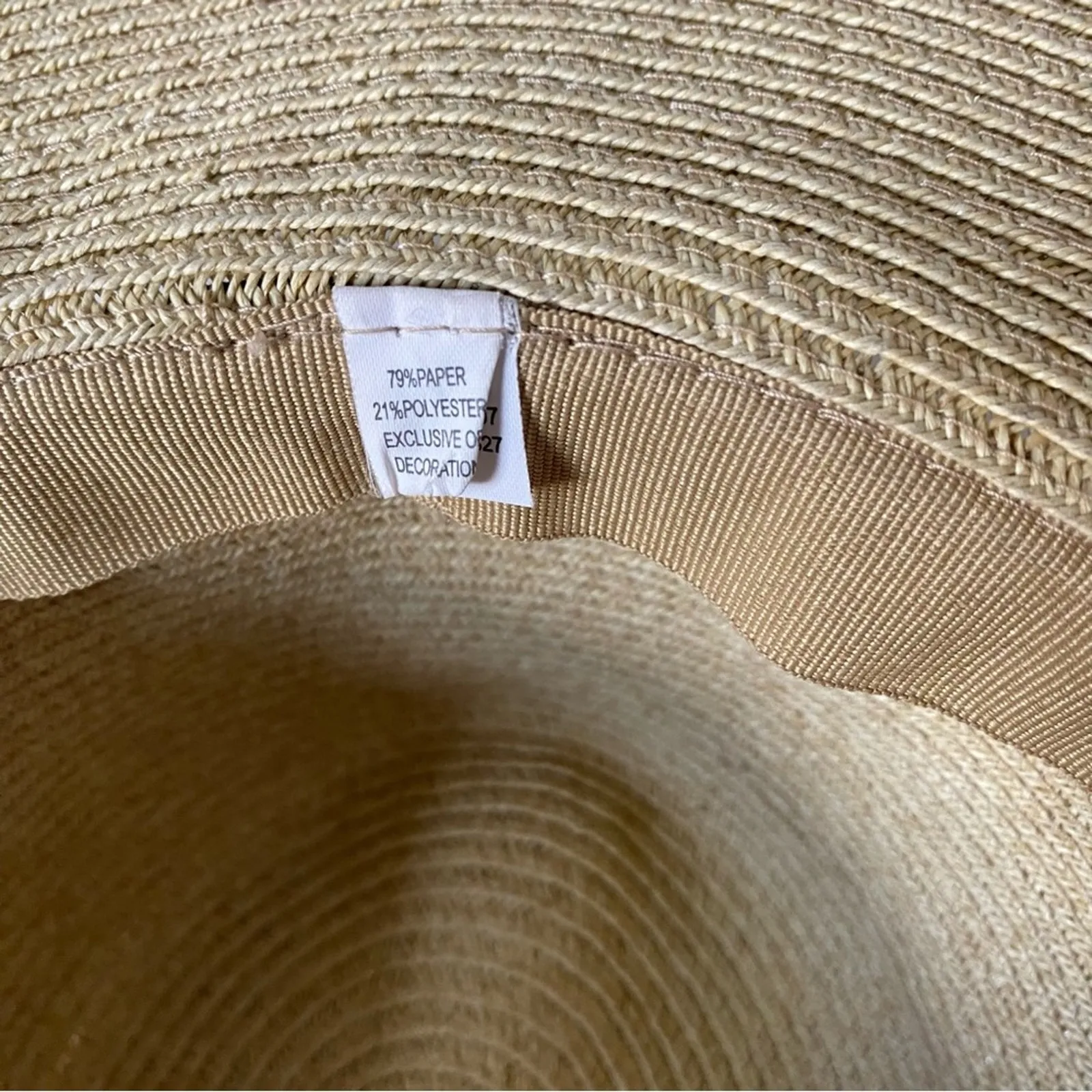 Set of 2 Bundle Beach Pool Sun Floppy Hats White Natural - Image 7