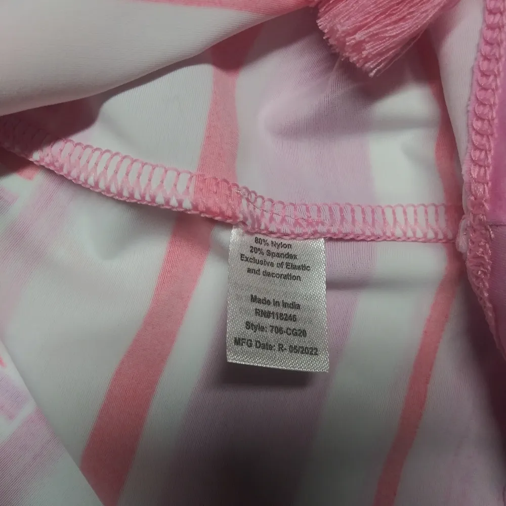 Cabana Life Coral Geo Coverluxe Off Shoulder Smocked Dress Tassels Vacation Sz L Pink Size L - Image 8