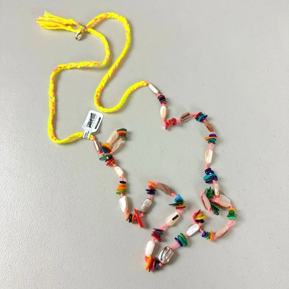 Free People Ariana Ost At The Market Necklace Pink NWT Belly Chain Shells Beach - Image 11