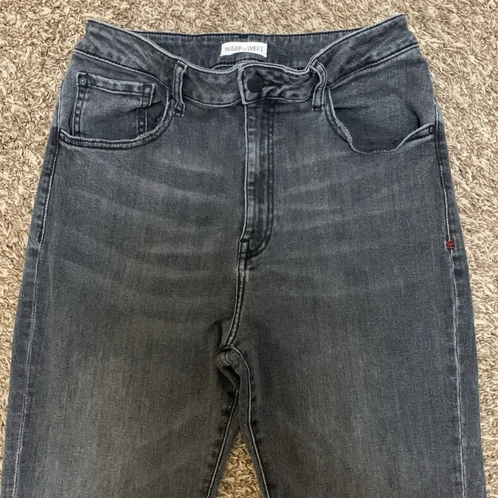 WARP + WEFT palm spring bootcut woman size 29 X 26 frayed bottom high waist Black - Image 2