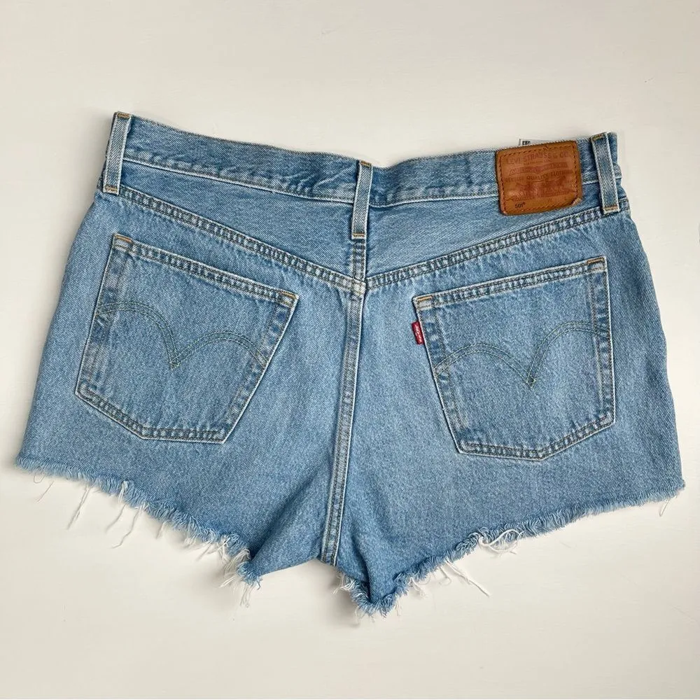 Levi’s Premium 501 Button Fly Destroyed Shorts (Luxorlight) - 31 - Image 3