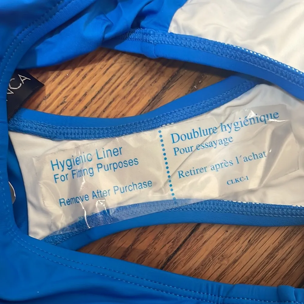 La Blanca Bikini Set Tankini top High Waisted Bottom Capri Blue size 4 NWT - Image 9