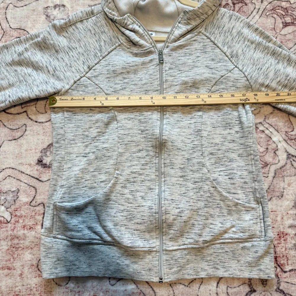 90 Degree by Reflex Scuba Style Full Zip Thumb Hole Super Soft Hoodie Sweatshirt Gray Size M - Image 4