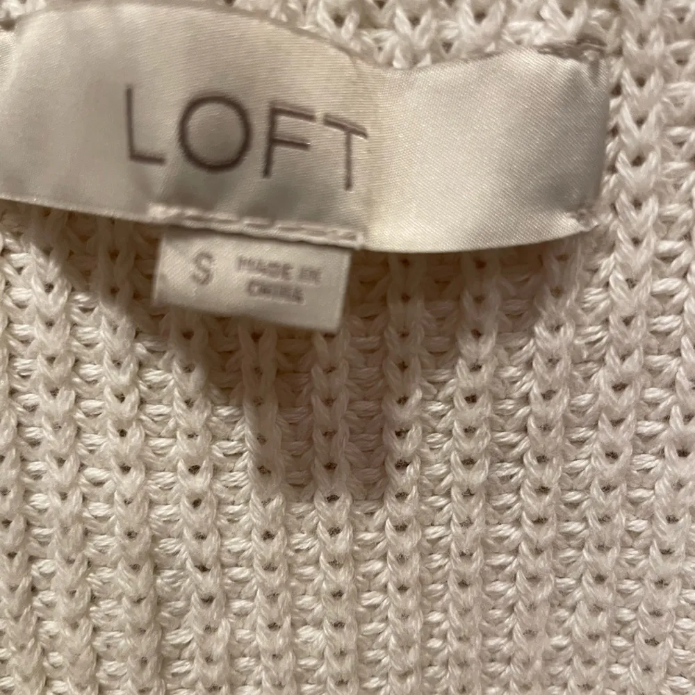 Ann Taylor Loft Cardigan Cotton Ivory White Small - Image 4