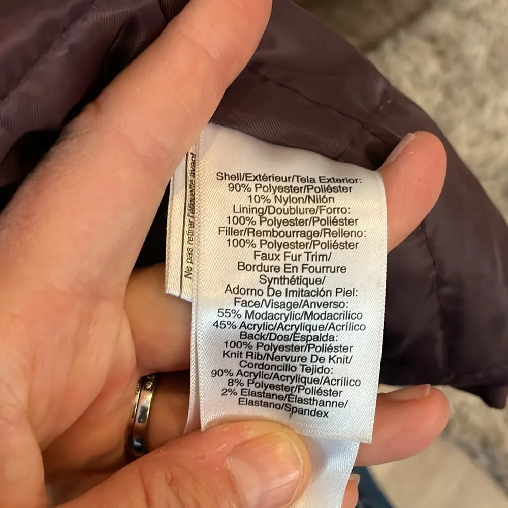 DKNY Plum / Eggplant 3/4 Length Coat Size Small - Image 15