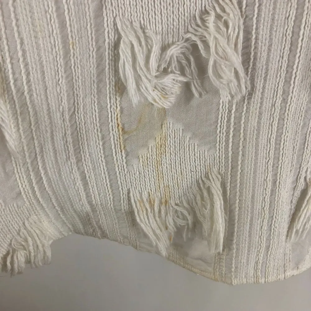 Derek Lam 10 Crosby Womens Fringe Cami Top Cotton Blend Flowy White 2 - Image 3