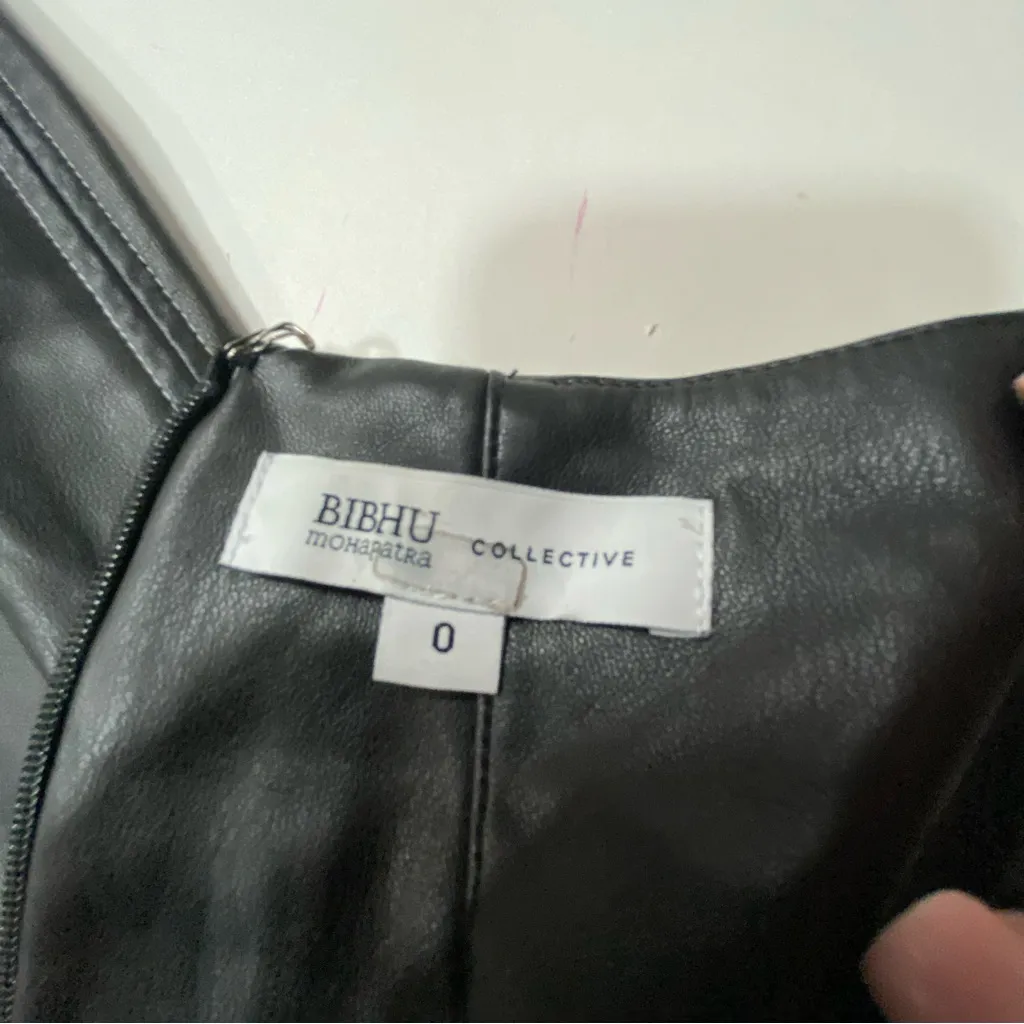 Bibhu Mohapatra x RTR Faux Leather Dress Size 0 Black - Image 5