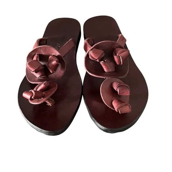 J.P. & Mattie Leather Handmade Thong Sandals Brown Size 7 - Image 2