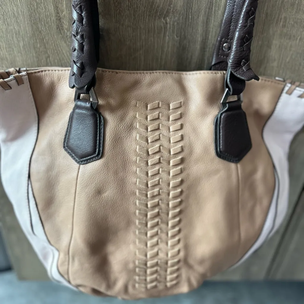 orYANY Lyssie Shoulder Bag Colorblock Pink Brown Tote Bag Tan - Image 3