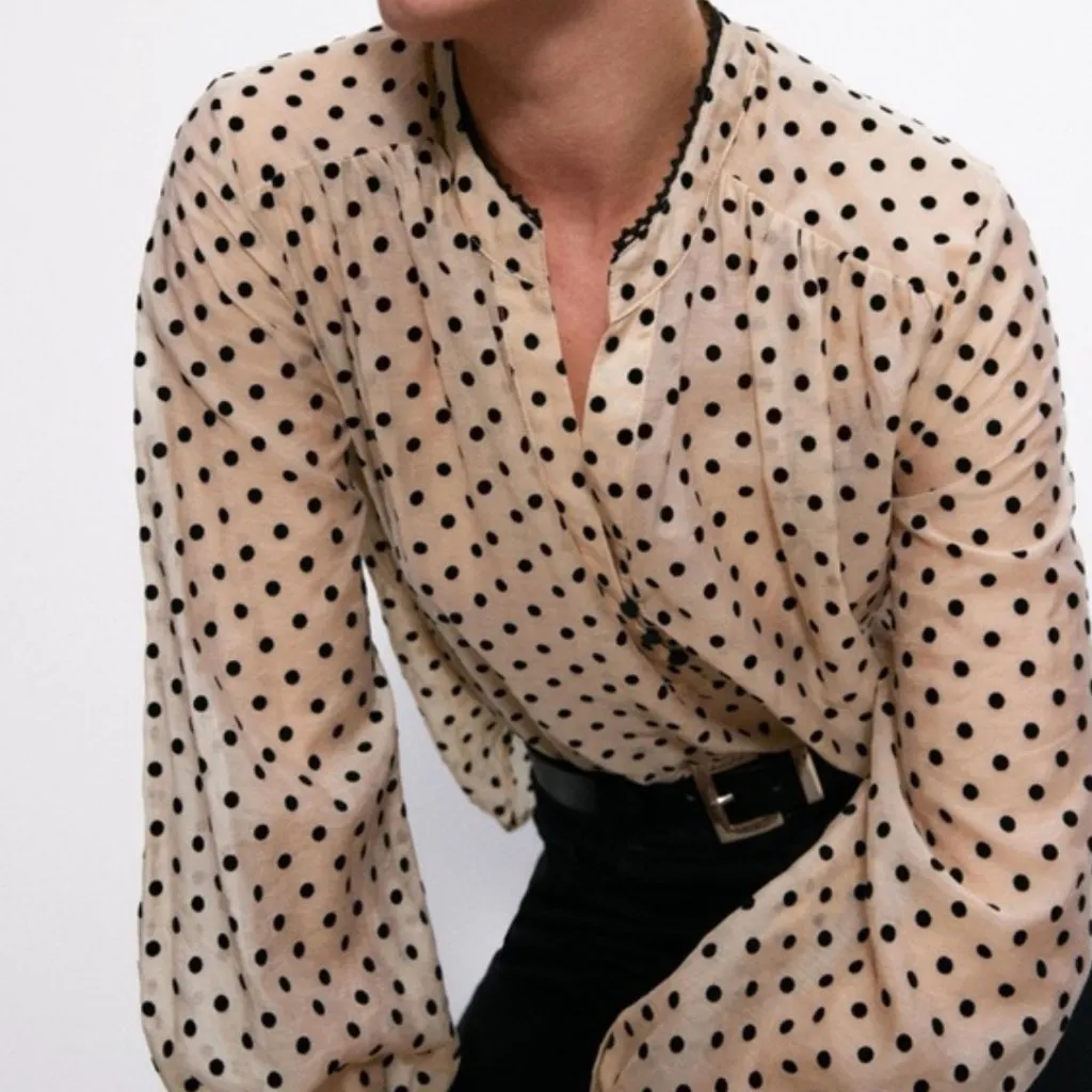 ZARA new with tags POLKA-DOT BLOUSE - small - Image 2