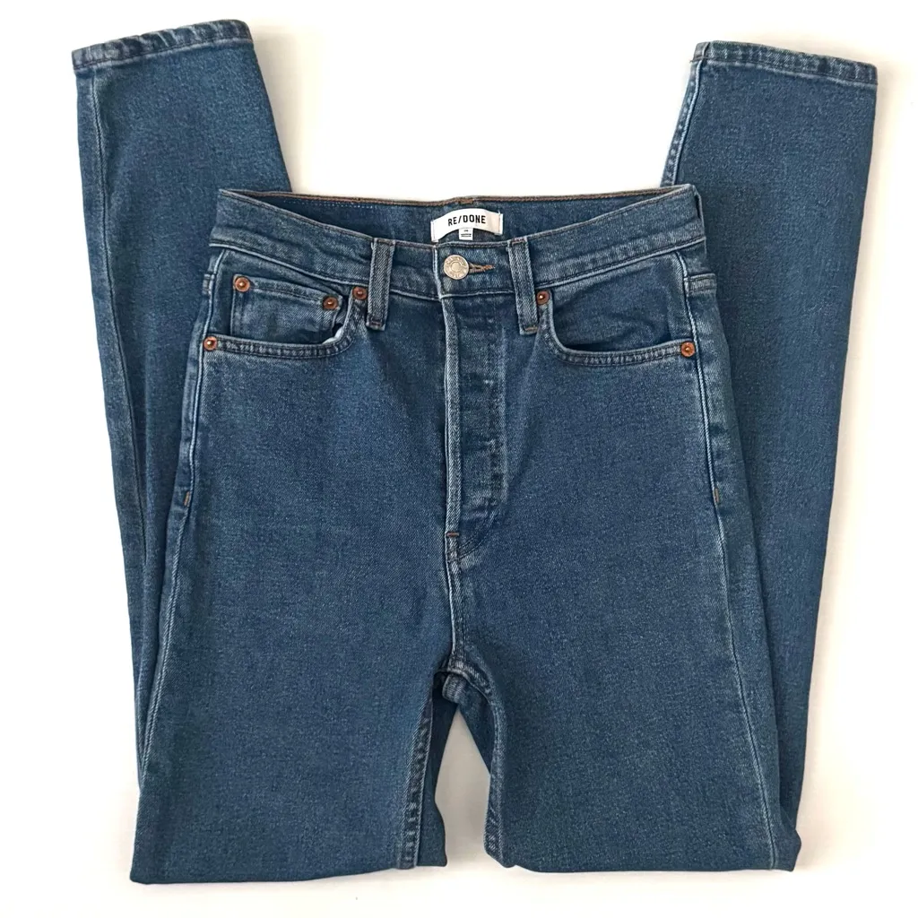 RE/DONE 90s Ultra High Rise Skinny Jeans in 70s Blue Wash Size 26 - Image 5